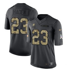 Nike Browns #23 Joe Haden Black Youth Stitched NFL Limited 2016 Salute to Service Jersey
