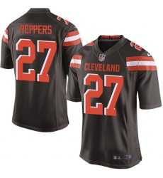 Nike Browns #27 Jabrill Peppers Brown Team Color Youth Stitched NFL New Elite Jersey