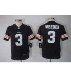 Nike Youth NFL Cleveland Browns #3 Brandon Weeden Brown Color[Youth Limited Jerseys]