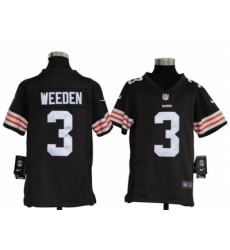 Nike Youth NFL Cleveland Browns #3 Brandon Weeden Brown Jerseys