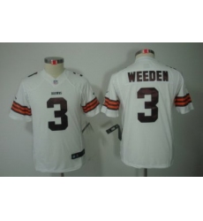 Nike Youth NFL Cleveland Browns #3 Brandon Weeden White Color[Youth Limited Jerseys]