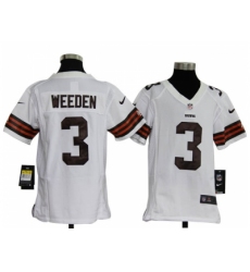 Nike Youth NFL Cleveland Browns #3 Brandon Weeden white Jerseys