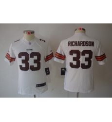 Nike Youth NFL Cleveland Browns #33 Trent Richardson White LIMITED Jerseys