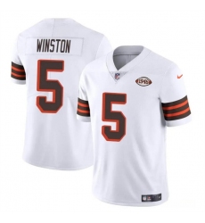 Youth Cleveland Browns 5 Jameis Winston White 1946 Collection Vapor Limited Stitched Football Jersey