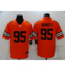 Youth Cleveland Browns 95 Myles Garrett Orange 2021 Inverted Legend Stitched Nike Limited Jersey