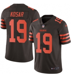 Youth Nike Browns #19 Bernie Kosar Brown Stitched NFL Limited Rush Jersey