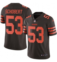 Youth Nike Browns #53 Joe Schobert Brown Stitched NFL Limited Rush Jersey
