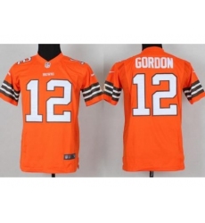 Youth Nike Cleveland Browns 12 Josh Gordon Orange NFL Jerseys