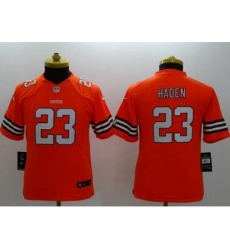 Youth Nike Cleveland Browns #23 Joe Haden Orange Alternate Stitched NFL Limited Jersey