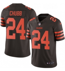 Youth Nike Cleveland Browns 24 Nick Chubb Limited Brown Rush Vapor Untouchable NFL Jersey