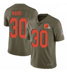 Youth Nike Cleveland Browns 30 Denzel Ward Limited Olive 2017 Salute to Service NFL Jersey