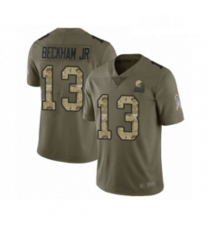 Youth Odell Beckham Jr Limited Olive Camo Nike Jersey NFL Cleveland Browns 13 2017 Salute to Service