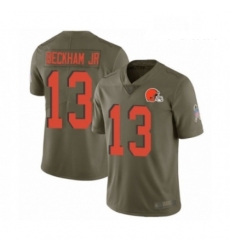 Youth Odell Beckham Jr Limited Olive Nike Jersey NFL Cleveland Browns 13 2017 Salute to Service
