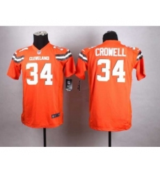 nike youth nfl jerseys cleveland browns 34 crowell orange[nike][new style]