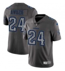 #24 Limited Chidobe Awuzie Gray Static Nike NFL Men Jersey Dallas Cowboys Vapor Untouchable