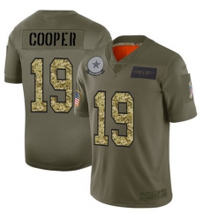Cowboys 19 Amari Cooper Olive Camo Men Stitched Football Limited 2019 Salute To Service Jersey