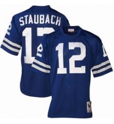 Dallas Cowboys 12 R Staubach blue throwback Jersey