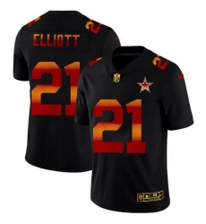 Dallas Cowboys 21 Ezekiel Elliott Men Black Nike Red Orange Stripe Vapor Limited NFL Jersey