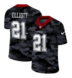 Dallas Cowboys 21 Ezekiel Elliott Men Nike 2020 Black CAMO Vapor Untouchable Limited Stitched NFL Jersey