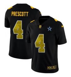 Dallas Cowboys 4 Dak Prescott Men Black Nike Golden Sequin Vapor Limited NFL Jersey