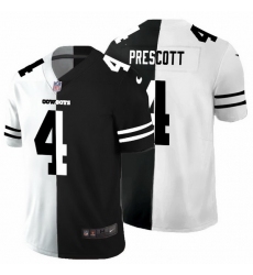 Dallas Cowboys 4 Dak Prescott Men Black V White Peace Split Nike Vapor Untouchable Limited NFL Jersey