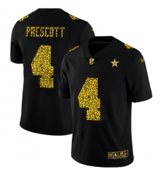 Dallas Cowboys 4 Dak Prescott Men Nike Leopard Print Fashion Vapor Limited NFL Jersey Black