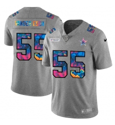 Dallas Cowboys 55 Leighton Vander Esch Men Nike Multi Color 2020 NFL Crucial Catch NFL Jersey Greyheather