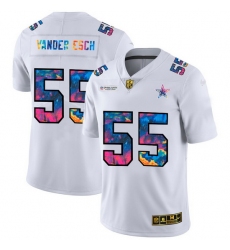 Dallas Cowboys 55 Leighton Vander Esch Men White Nike Multi Color 2020 NFL Crucial Catch Limited NFL Jersey