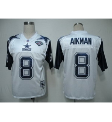 Dallas Cowboys 8 Aikman Throwback 75TH white Jerseys