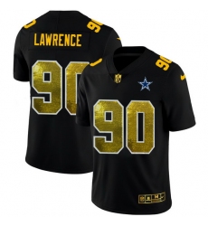 Dallas Cowboys 90 Demarcus Lawrence Men Black Nike Golden Sequin Vapor Limited NFL Jersey