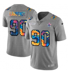 Dallas Cowboys 90 Demarcus Lawrence Men Nike Multi Color 2020 NFL Crucial Catch NFL Jersey Greyheather