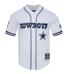 MEN NFL DALLAS COWBOYS LOGO CLASSIC MESH BUTTON UP SHIRT White