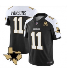 Men Dallas Cowboys 11 Micah Parsons 2023 F U S E  Black White With Established In 1960 Patch Stitched Football Jersey