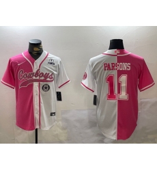 Men Dallas Cowboys 11 Micah Parsons 2024 Arctic white red Stitched Baseball Jersey 7