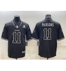 Men Dallas Cowboys 11 Micah Parsons Black With 1960 Patch Limited Stitched Football Jersey