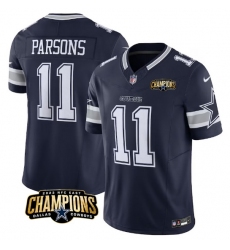 Men Dallas Cowboys 11 Micah Parsons Navy 2023 F U S E  NFC East Champions Patch Stitched Football Jersey