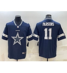 Men Dallas Cowboys 11 Micah Parsons Navy Team Big Logo Limited Stitched Jersey