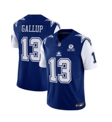 Men Dallas Cowboys 13 Michael Gallup Navy 2023 F U S E  With 1960 Patch Vapor Limited Stitched Football Jersey