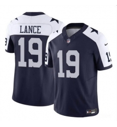Men Dallas Cowboys 19 Trey Lance Navy White 2023 F U S E Vapor Untouchable Limited Stitched Football Jersey