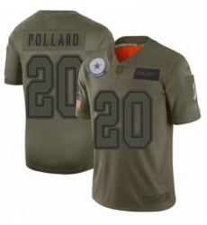 Men Dallas Cowboys 20 Tony Pollard Limited Camo 2019 Salute to Service Football Jersey
