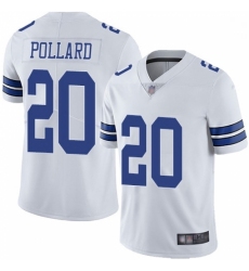 Men Dallas Cowboys 20 Tony Pollard White Stitched Football Vapor Untouchable Limited Jersey