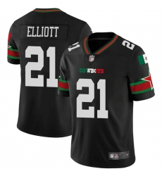 Men Dallas Cowboys 21 Ezekiel Elliott Black Mexico Vapor Limited Stitched Football Jersey