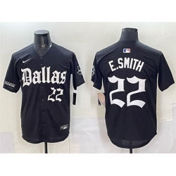 Men Dallas Cowboys 22 Emmitt Smith Black  27Gothic Lone Star Edition 27 Limited Stitched Baseball Jersey