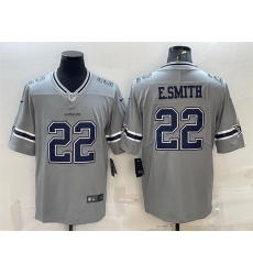 Men Dallas Cowboys 22 Emmitt Smith Grey Inverted Edition Stitched Jersey