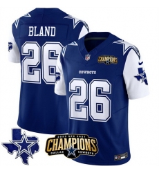 Men Dallas Cowboys 26 DaRon Bland Blue White 2023 F U S E  NFC East Champions Patch Stitched Football Jersey