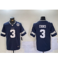 Men Dallas Cowboys 3 Brandin Cooks Navy Vapor Untouchable Limited Stitched Football Jersey