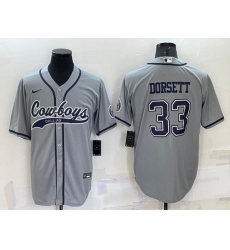 Men Dallas Cowboys 33 Tony Dorsett Grey Cool Base Stitched Baseball Jersey
