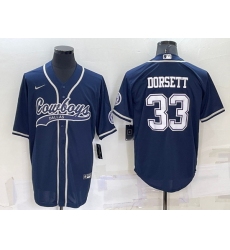 Men Dallas Cowboys 33 Tony Dorsett Navy Cool Base Stitched Baseball Jersey