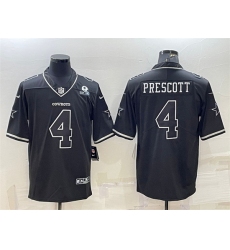 Men Dallas Cowboys 4 Dak Prescott Black With 1960 Patch Limited Stitched Football Jersey