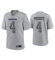 Men Dallas Cowboys 4 Dak Prescott Grey Atmosphere Fashion Stitched Game Jersey